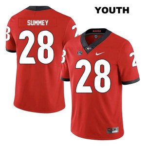 Youth Georgia Bulldogs NCAA #28 Anthony Summey Nike Stitched Red Legend Authentic College Football Jersey QEQ0254FE
